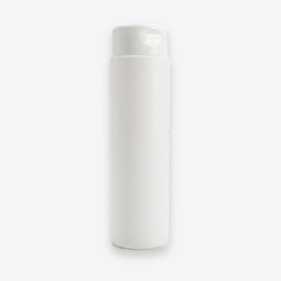 Frasco Flip-Top 300 ml — Cilíndrico · Tampa Flip Branca, 300 ml