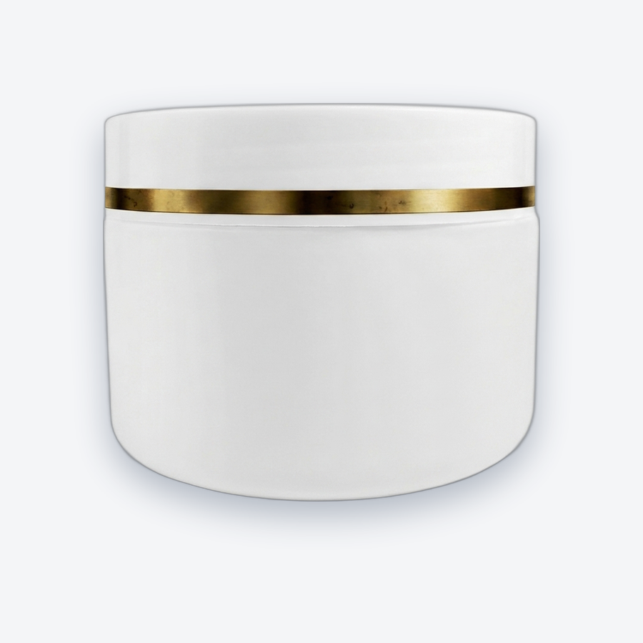 Pote 300 g · Filete Dourado — Pote branco 300 g · linha hot stamping, 300 g