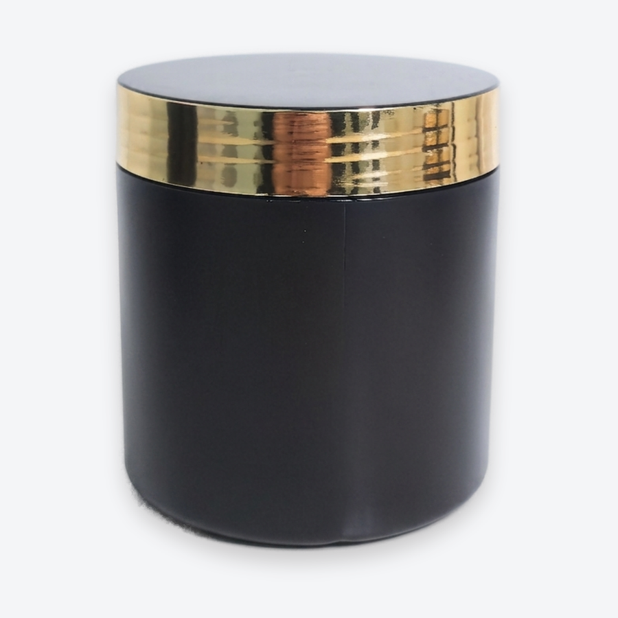 Pote Premium Alto 500 g — Preto · Tampa Dourada, 500 g