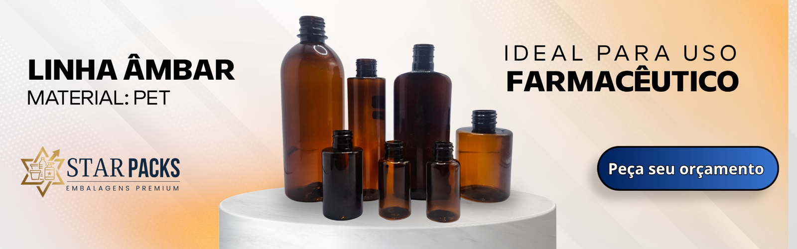 Linha Âmbar PET — ideal para uso farmacêutico